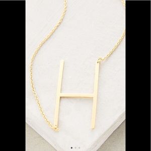 Anthropologie “H”  Initial Necklace